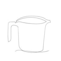 tazza linea arte disegno stile, la brocca schizzo nero lineare isolato su sfondo bianco, la migliore illustrazione vettoriale brocca linea arte.