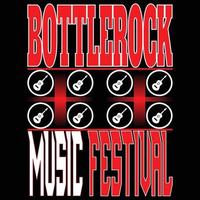 design della maglietta del festival di musica bottlerock per gli amanti della musica vettore