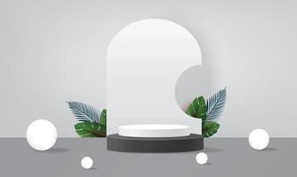 podio minimal mockup bianco scuro sfondi moderni stand display studio vettore