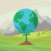 illustrarton di vettore della giornata mondiale dell'ambiente della giornata mondiale della madre terra