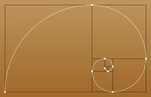 rapporto aureo. forme geometriche. cerchi in proporzione aurea. illustrazione vettoriale. vettore