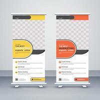 corotate e design creativo di banner rollup vettore