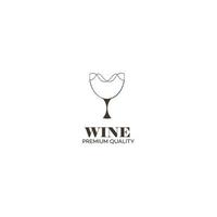 logo del vino minimalista ed elegante vettore