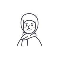 bella ragazza musulmana hijab bambini faccia ritratto piatto illustrazione per l'immagine del profilo vettore