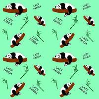 il simpatico panda dorme su un ramo di un albero. modello senza cuciture per i bambini. illustrazione vettoriale