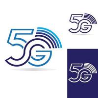 Logo della rete 5g. logo rete 5g connessione. numero 5 e lettera g. vettore