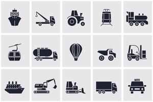 trasporto, macchine pesanti imposta icona simbolo modello per grafica e web design collezione logo illustrazione vettoriale