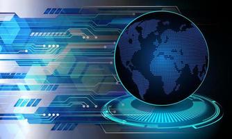 xworld circuito binario tecnologia futura, sfondo blu concetto di sicurezza informatica hud vettore