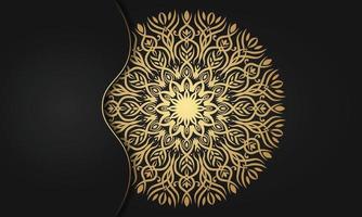 sfondo mandala di lusso con design ornamentale in colore dorato vettore