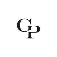 gp o pg lettera logo design vettoriale. vettore