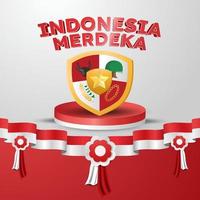 hari kemerdekaan indonesia significa post sui social media del poster del giorno dell'indipendenza indonesiana vettore