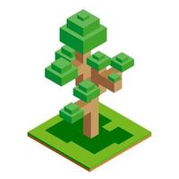 icona dell'albero vettoriale isometrica per foresta, parco, città. costruttore di paesaggi per giochi, mappe, stampe, ecc. isolato su sfondo bianco.