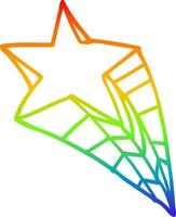 arcobaleno gradiente linea disegno cartone animato stella cadente vettore
