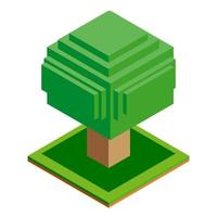 icona dell'albero vettoriale isometrica per foresta, parco, città. costruttore di paesaggi per giochi, mappe, stampe, ecc. isolato su sfondo bianco.