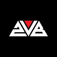 zvb triangolo lettera logo design con forma triangolare. zvb triangolo logo design monogramma. modello di logo vettoriale triangolo zvb con colore rosso. logo triangolare zvb logo semplice, elegante e lussuoso. zvb
