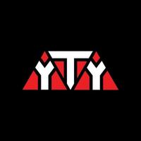 design del logo della lettera triangolare yty con forma triangolare. yty triangolo logo design monogramma. modello di logo vettoriale triangolo yty con colore rosso. yty logo triangolare logo semplice, elegante e lussuoso. yty