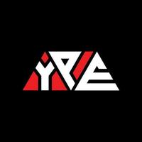 design del logo della lettera triangolare ype con forma triangolare. monogramma di design del logo del triangolo ype. modello di logo vettoriale triangolo ype con colore rosso. ype logo triangolare logo semplice, elegante e lussuoso. sì