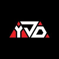 design del logo della lettera del triangolo yjd con forma triangolare. yjd triangolo logo design monogramma. modello di logo vettoriale triangolo yjd con colore rosso. logo triangolare yjd logo semplice, elegante e lussuoso. yjd