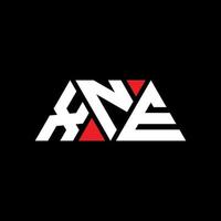xne triangolo logo design lettera con forma triangolare. monogramma di design del logo del triangolo xne. modello di logo vettoriale triangolo xne con colore rosso. logo triangolare xne logo semplice, elegante e lussuoso. xne