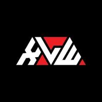 xlw design del logo della lettera del triangolo con forma triangolare. monogramma di design del logo del triangolo xlw. modello di logo vettoriale triangolo xlw con colore rosso. logo triangolare xlw logo semplice, elegante e lussuoso. xlw