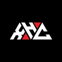 design del logo della lettera triangolare xhc con forma triangolare. monogramma del design del logo del triangolo xhc. modello di logo vettoriale triangolo xhc con colore rosso. logo triangolare xhc logo semplice, elegante e lussuoso. xhc