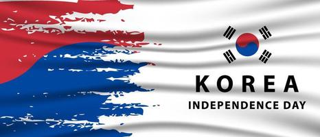 illustrazione del fondo del giorno dell'indipendenza della corea del sud con pennellata vettore