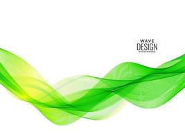 onda elegante che scorre verde nel modello di illustrazione di sfondo bianco vettore