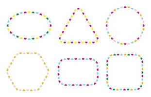 set di forme geometriche divertenti cerchio quadrato poligono rettangolo stella ovale multicolor cornici per bambini elementi di design per modelli festivi di biglietti d'invito di compleanno vettore