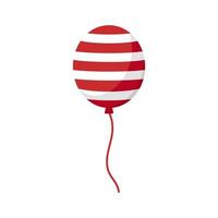 vettore aerostato rosso con strisce bianche. celebrazione degli Stati Uniti. Giorno dell'Indipendenza. palloncino a righe.