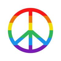 simbolo della pace di vettore lgbt. segno di pace a strisce arcobaleno. mese dell'orgoglio lgbtq più.