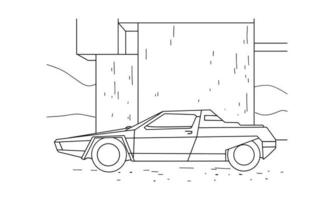 illustrazione del veicolo in linea art. vettore