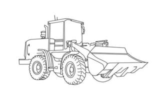 illustrazione di arte della linea di schizzo del veicolo da costruzione vettore