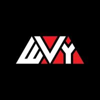 logo della lettera del triangolo wvy con forma triangolare. monogramma wvy triangolo logo design. modello di logo vettoriale triangolo wvy con colore rosso. logo triangolare wvy logo semplice, elegante e lussuoso. wvy