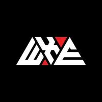 logo lettera triangolare wxe con forma triangolare. monogramma di design del logo del triangolo wxe. modello di logo vettoriale triangolo wxe con colore rosso. logo triangolare wxe logo semplice, elegante e lussuoso. wxe
