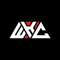 logo della lettera triangolare wkc con forma triangolare. monogramma del design del logo del triangolo wkc. modello di logo vettoriale triangolo wkc con colore rosso. logo triangolare wkc logo semplice, elegante e lussuoso. sett