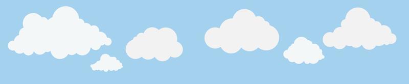 nuvole e cielo, sfondo della natura del tempo, banner orizzontale, illustrazione vettoriale.