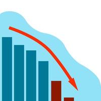 illustrazione vettoriale infografica caduta aziendale e finanziaria