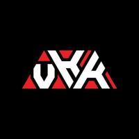 design del logo della lettera del triangolo vkk con forma triangolare. monogramma di design del logo del triangolo vkk. modello di logo vettoriale triangolo vkk con colore rosso. logo triangolare vkk logo semplice, elegante e lussuoso. vkk