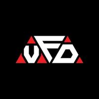 design del logo della lettera del triangolo vfd con forma triangolare. monogramma di design del logo del triangolo vfd. modello di logo vettoriale triangolo vfd con colore rosso. logo triangolare vfd logo semplice, elegante e lussuoso. vfd