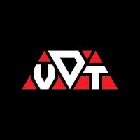 design del logo della lettera del triangolo vdt con forma triangolare. monogramma di design del logo del triangolo vdt. modello di logo vettoriale triangolo vdt con colore rosso. logo triangolare vdt logo semplice, elegante e lussuoso. vdt