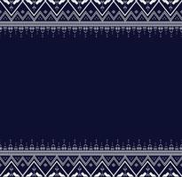 ricamo a trama etnica geometrica senza cuciture con sfondo blu scuro design per carta da parati e gonna, moquette, carta da parati, abbigliamento, avvolgimento, batik, tessuto, vettore foglio, illustrazione