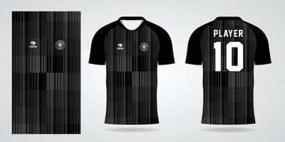 modello di design sportivo in jersey di calcio nero vettore