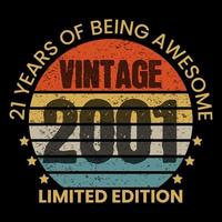 Design vintage di 21 anni per t-shirt vettore