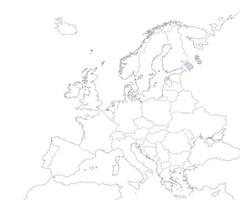 mappa di alta qualità dell'Europa con i confini delle regioni vettore