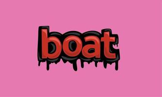 disegno vettoriale di scrittura in barca su sfondo rosa