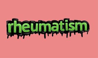 disegno vettoriale di scrittura di reumatismi su sfondo rosa
