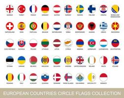 collezione di bandiere del cerchio dei paesi europei. illustrazione vettoriale. vettore
