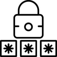 icona della linea del vettore della password