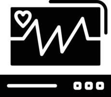 disegno dell'icona del glifo del monitor ecg vettore