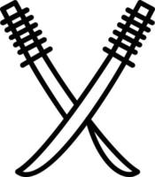 icona della linea vettoriale katana